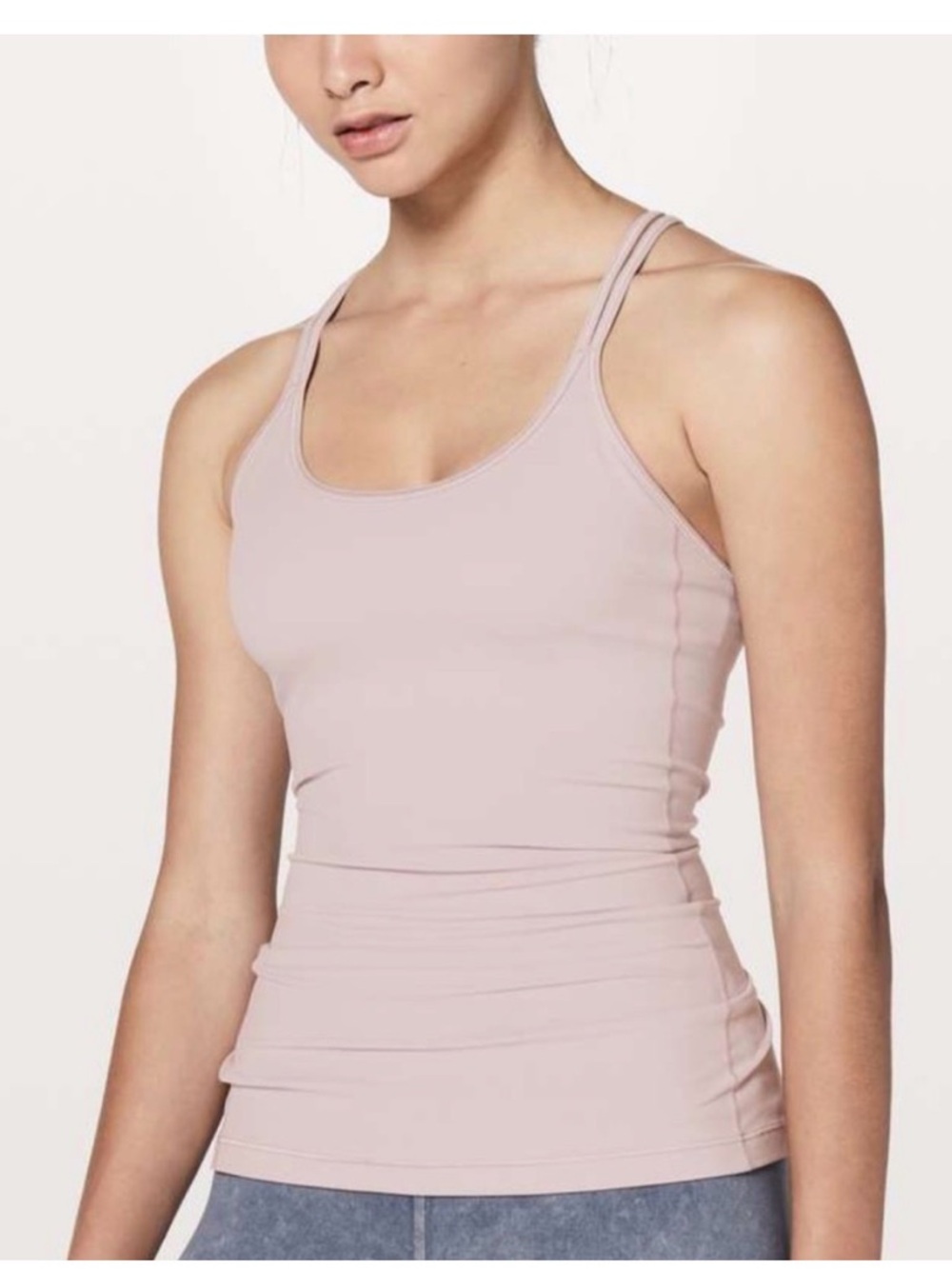 Lululemon Free To Be Tank Size 4 Smoky Blush Built In Bra Strappy Back